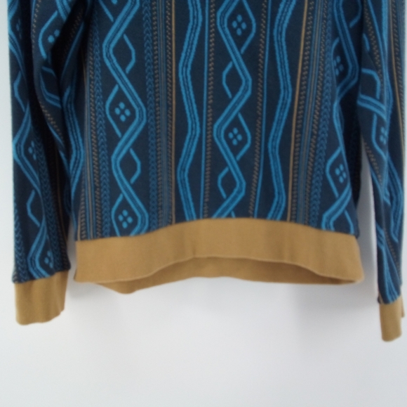 Topman 100% Cotton Argyle Blue Brown Pocket Sweater XS Extra Button Men's - Picture 5 of 10